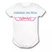 Body Bebê Menino Vovó Anjo Da Guarda Personalizado Promoção