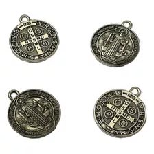 Medalla De San Benito Plata Antigua 2 Cm Bisuteria 50 Pzs