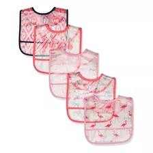 Yoga Sprout Waterproof Bibs, 5 Pack, Flamingo