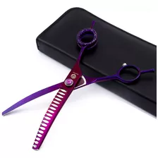 Purple Dragon 7.0 Purple Downward Curved Pet Grooming Tijera