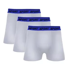 Kit 3 Cueca Boxer Lisa Microfibra Branca Apriori C27