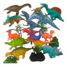 Kit Com 12 Dinossauros De Borracha Monte Sua Coleção !