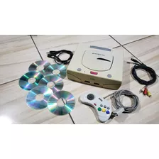 Sega Saturn Branco Completo Com Jogos. H1