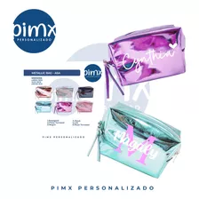 Bolsa Metálica Asa Personalizada Cosmetiquera Lapicera