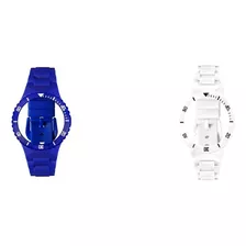 Kit 2 Pulseiras Champion Watch Branca E Azul Frete Grátis