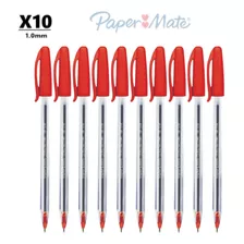 Caneta Papermate Kilometrica 100 Com Tampa 1.0mm Kit C/ 10un