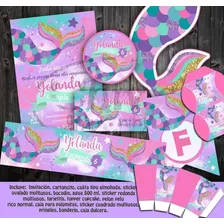 Kit De Fiesta Candy Bar Cola De Sirena Pink