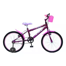 Bicicleta Infantis Infantil Krs Butterfly 2023 Aro 20 1v Freios V-brakes Cor Violeta Com Rodas De Treinamento