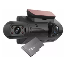 Câmera Veicular Full Hd Dashcam Carro Dvr 2 Lentes + 32gb