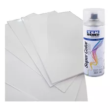 10 Vinil Adesivo A4 Branco Glossy Jato Tinta + Verniz Spray