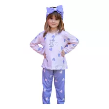 Pijama Nena Invierno Estampado Corazon Bianca Secreta 24552