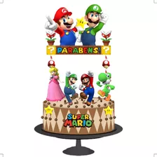 Topo De Bolo Topper De Bolo Aniversário Super Mario Full