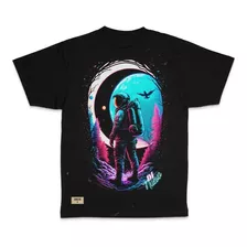 Camiseta Masculino Astronauta Desbravador Moon Psy