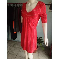 Vestido De Viscose Midi Vermelho 