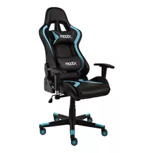 Cadeira Gamer Moobx Thunder Preto E Azul Cor Azul/preto Material Do Estofamento Poliuretano