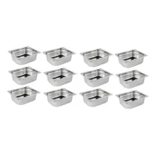 Cuba Gastronomica Gn 1/2 X 65mm Aço Inox Kit Com 12 Unidades