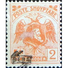 Albania, Sello Sc. 135 Kastriot 2q Besa 1921 Nuevo L7589