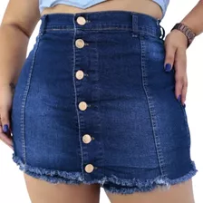 Short Saia Jeans Feminino Plus Size Com Lycra 44 / 52