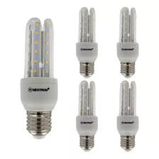 Kit 5 Lâmpadas Led Compacta 7w Bivolt Luz Branca Fria 6500k