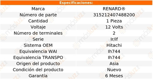 Regulador Alternador Honda Passport 3.2l V6 99/02 Renard Foto 2