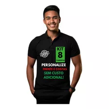 Kit 8 Camisa Polo Logomarca Sua Empresa Uniforme Algodão 