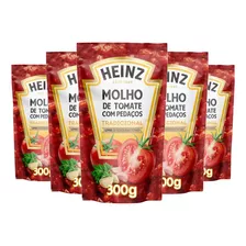 Kit 6 Molho De Tomate C/ Pedaços Tradicional 300g Cada Heinz