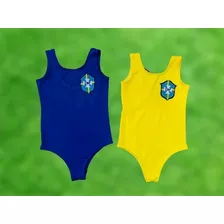 Body Brasil Infantil Camiseta Copa Bory Brasil Amarelo Azul