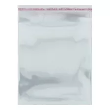 Saco Plástico Com Aba Adesiva Transparente 12cmx15cm 100pçs
