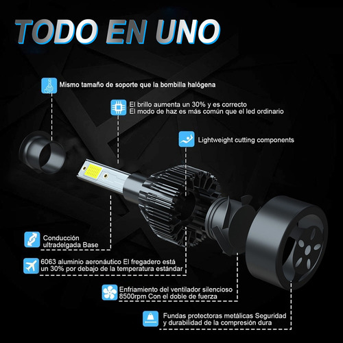 Para Kia Optima 11-13 Kit De Focos Led H1 H11 Luz Alta/baja Foto 6