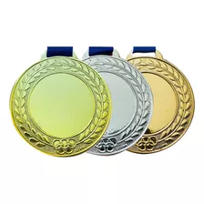 Kit 359 Medalhas Ø4,4cm Com Centro Liso Personalizável