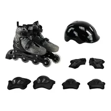 Patins Infantil In-line Com Kit Proteção 36 A 39 Bbr