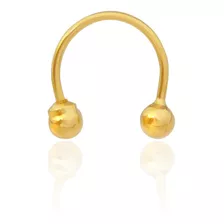 Piercing Ferradura Hélix Cartilagem Em Ouro 18k Cor Amarelo