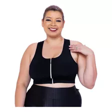 2 Tops Fitnes Plus Size G1 G2 G3 Com Ziper E Bojo Removível