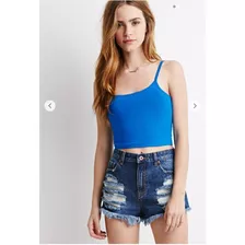 Crop Top Azul Forever 21 Original Blusa De Tirantes Corta