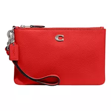 Billetera Coach Pulsera Pequeña De Cuero Color Guijarro Puli