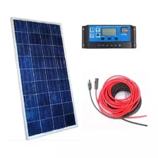 Kit Painel Solar Placa Célula 150w + Controlador + Cabos 15m