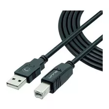 Cable Usb 2.0 Para Impresora Unno Cb4007bk 480mbps 3m Color Negro