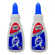 Kit 2 Colas Pritt 35g Tenaz Líquida Branca Escolar Pequena 