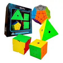 Kit Cubo Mágico Moyu Pyraminx + Megaminx + Skewb + Square-1