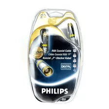 2 Cabo Coaxial Philips Swv3536/10 Folhado Ouro 24k 2m 