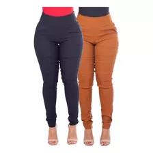 2 Calça Feminina Social Estilo Calça Legging Confortavel 