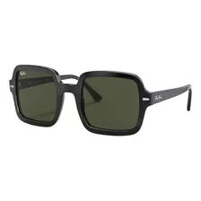 Óculos De Sol Ray-ban Rb2188 Standard Armação De Acetato Cor Gloss Black, Lente Green De Cristal Clássica, Haste Gloss Black De Acetato
