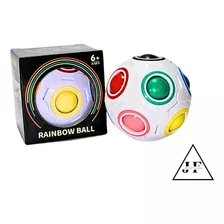 Cubo Mágico Bola Puzzle Rainbow Arco-íris Ball Anti Estresse Cor Da Estrutura Branco