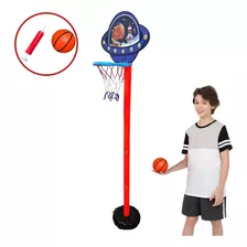 Cesta Basquete Infantil Pedestal Ajustável Bola Rede Bomba