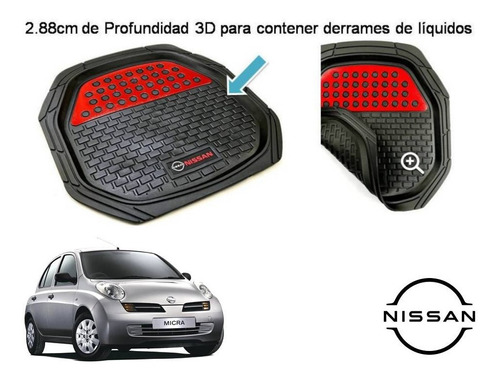 Tapetes 4pz Charola 3d Logo Nissan Micra 2003 A 2007 Foto 5