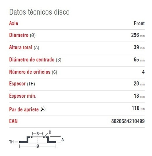 Disco De Frenos Delantero / Jetta, Pointer Gti, Derby, Ibiza Foto 6