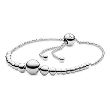 Pulsera Pandora Deslizante Cuentas 100% Plata Ley S925 Ale.