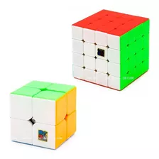 Cubo Mágico 2x2x2 + 4x4x4 Moyu Stickerless (2 Cubos)