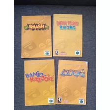 4 Manuales De Juego De Nintendo 64 