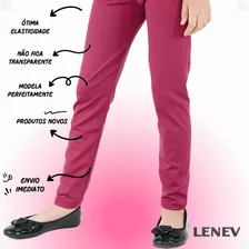 Calça Legging Suplex Apeluciada Térmica Infantil Flanelada